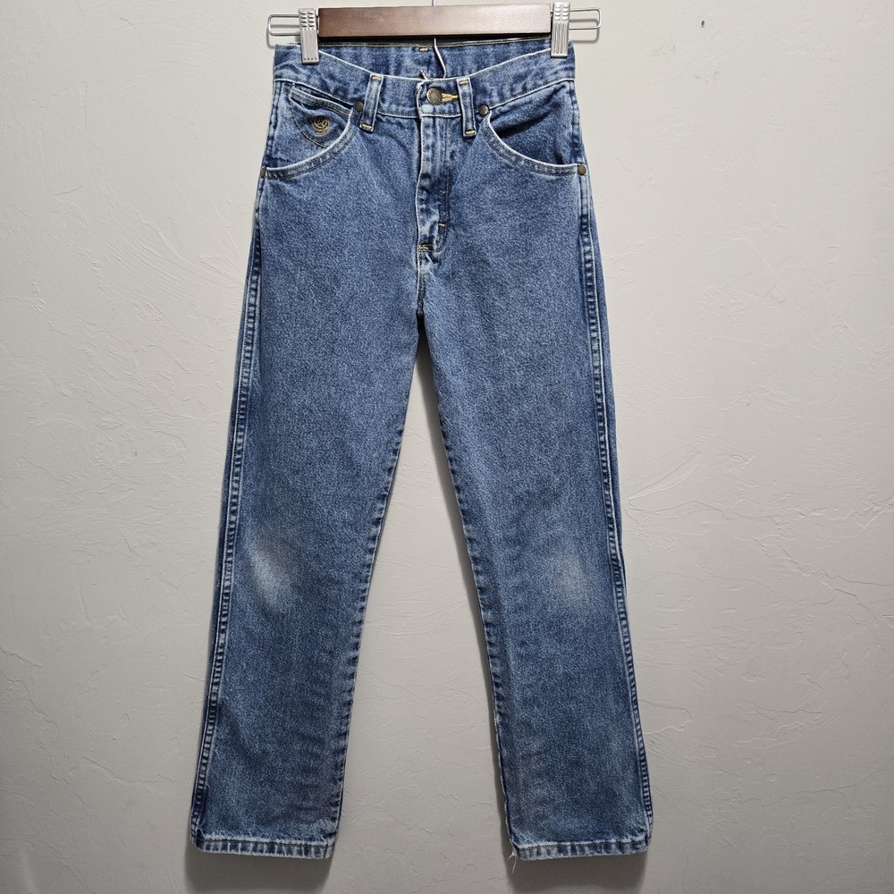 Vintage Wrangler Blue Denim Cotton Jeans Youth Boys Size 12 Slim
